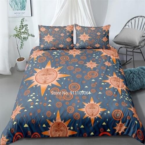 Shangshen Cartoon Bedding Set Cartoon Sun 3D Printed Duff Cover Pillowcase Black Deluxe Adult Room Decor Single Queen King Size