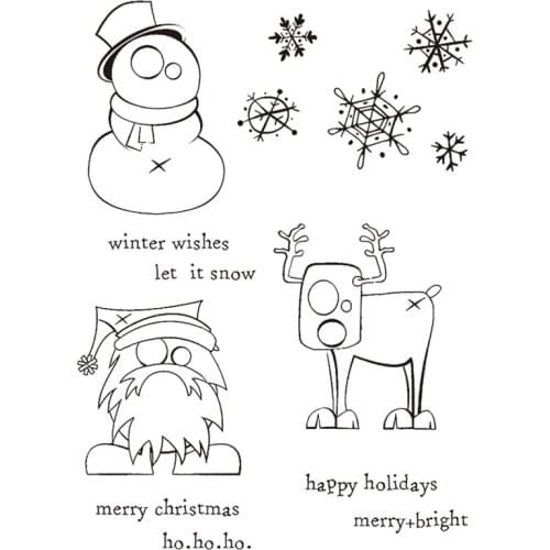 2021 New Christmas Words Elk Clear Stamps Sets Winter and Holiday Die Scrapbooking For Crafts Card Making no Metal Cutting Dies
