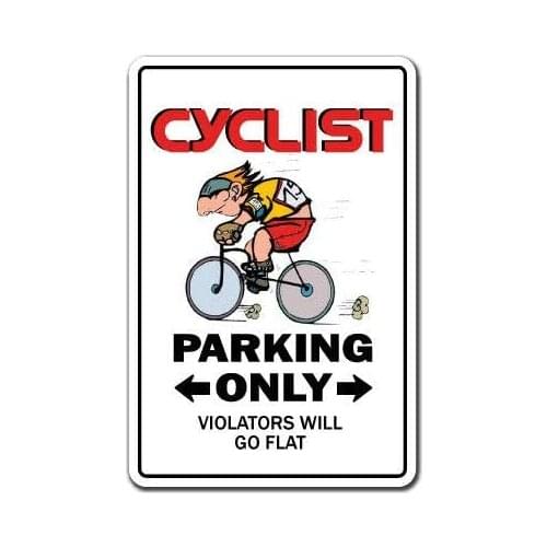 SIGNCHAT Cyclist Parking S Bike Bicycle Bike Rider Riding Cycle Metal Sign Bar Pub Home Metal Poster Wall Art Decor Tin Sign