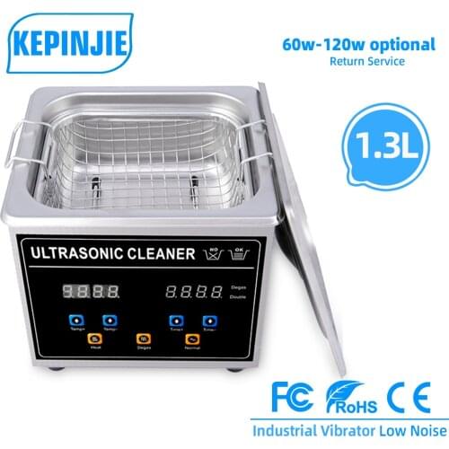 Ultrasonic Cleaner Stainless Steel Bath Jewelry Regulating Power Bubble Removal Test Tube Ultrasound Washing Machine 1.3L