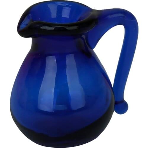 1:12 Dollhouse Miniature Dinning Room Plastic Blue Water Pitcher Jar Pot 1/12 Doll House Kitchen Toys Classic Toys Decor Gift