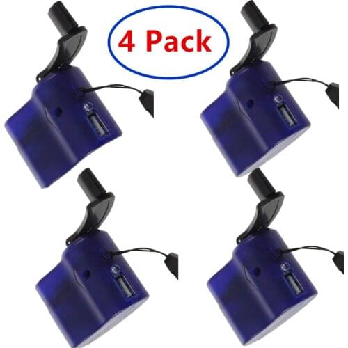 4 Pack Outdoor External Portable Hand Power Emergency Dynamo Hand Crank USB Charging Universal Charger camping tool for Android