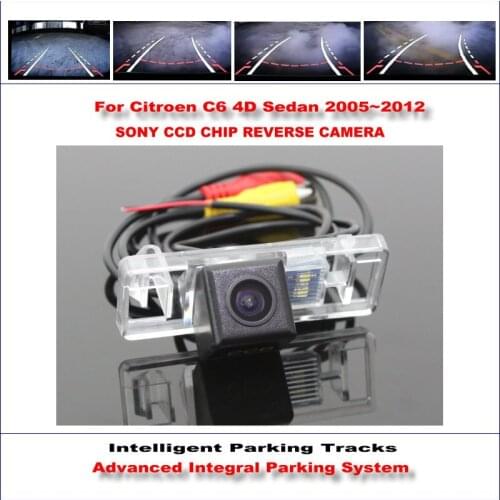 Car Rear Camera For Citroen C6 4D Sedan 2005-2012 Intelligent Parking Tracks Reverse Backup NTSC RCA AUX HD CCD SONY CAM