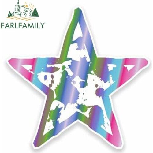 EARLFAMILY 13cm x 13cm Funky Star Vinyl Car Sticker for Window Bumper Trunk Decal Waterproof Car Assessoires