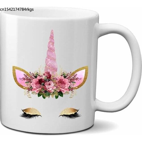 Unicorn Face Coffee Mug Tea Cup with Eye Shadow Lashes Unicorn Mug