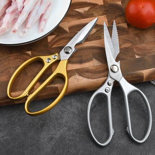 Kitchen Scissors Stainless Steel Chicken Bone Scissors Multifunctional Panda Scissors Aluminum Handle Barbecue Scissors