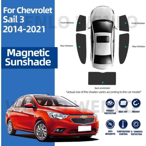 For Chevrolet Sail 3 2014-2021 Front Windshield Car Sunshade Side Window Blind Sun Shade Magnetic Visor Mesh Door Grid Curtains