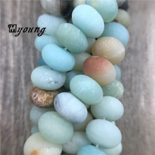 Multicolor Frosting Amazonite abacus Beads,Matte Natural Stone Rondelle Beads For Jewelry Making, 15.5 Inch/strand MY0004