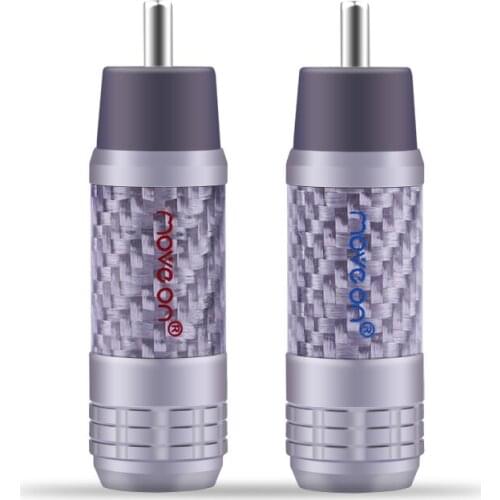 Move on A10 rhodium plated barbecued RCA head carbon fiber welded lotus coaxial AV audio cable plug