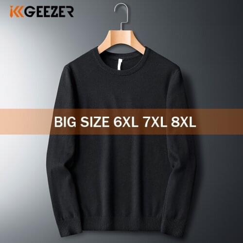 Men Sweater Oversized 5XL 6XL 7XL 8XL Pullover Vintage 2020 Knitted O-Neck Casual Sweaters Slim Fit Autumn Winter Warm Fashion