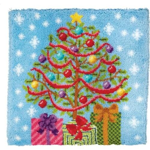 Latch Hook Kits Pre-printed Pattern on Canvas DIY Rug Embroidery Set Crocheting for Kids and Adults Christmas decoration