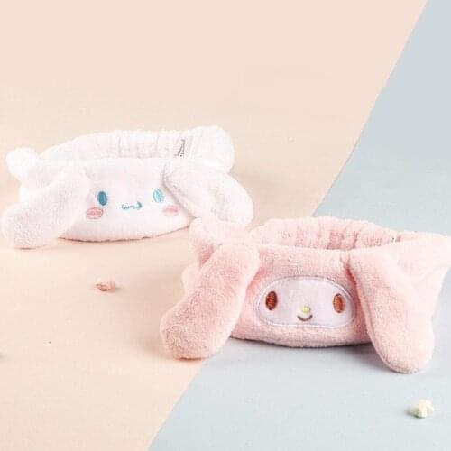 NEW Bog White Cinnamorol Dog Plush Apply mask Face wash three-dimensional hair band headwear Toys Cute plush Cartoon Anime Toy