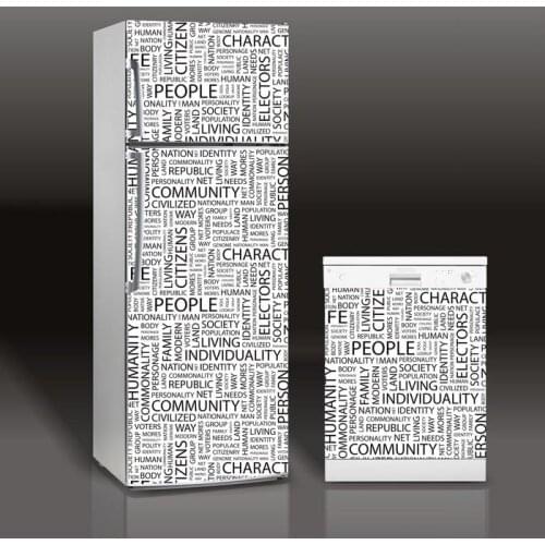 Wholesale 3D Abstract Creative Design SelfAdhesive Dishwasher Refrigerator Freeze Sticker Kids Fridge Door Cover Wallpaper