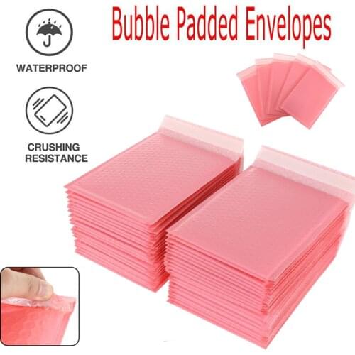50pcs Bubble Mailers Pink Poly Bubble Mailer Self Seal Padded Envelopes Gift Bags For Book Magazine Lined Mailer Self Seal Pink