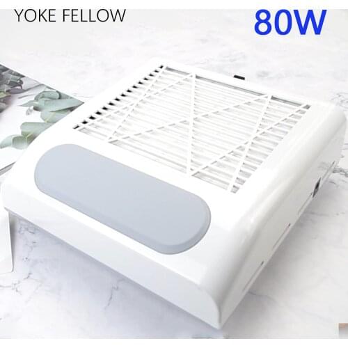 80W Nail Vacuum Cleaner High Power Nail Dust Collector Cleaner Replaceable Filter Fan For Manicure Machine Nail Salon Equipment