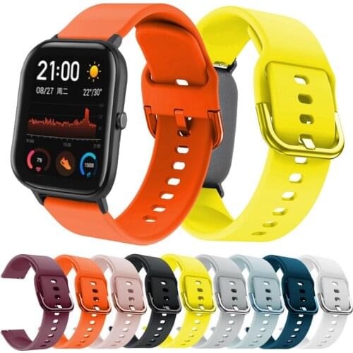 20mm Watch Band for Xiaomi Huami Amazfit GTS 2/GTR 42mm/Bip Lite Watch Band Bracelet Sport Replacement Silicone Wrist Strap