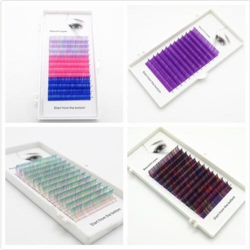 New C/D0.07/0.1mm8/15mm false eyelashes royal purple / green / red / blue eyelashes personality color eyelashes false eyelashes