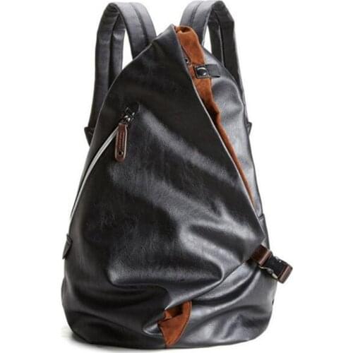Fashion Men Luxury PU Leather Backpack Leisure Vintage Backpack Male School Bags Black Rucksack mochila masculina