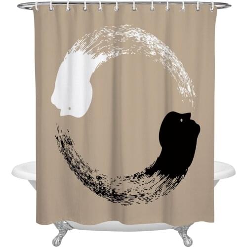 Waterproof Shower Curtains Mind Ink Image Rotation Texture Art Shower Curtain Frabic Polyester Bathroom decor Curtain