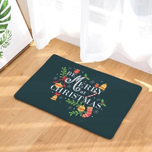 Zeegle Christmas Series Welcome Home Door Mat Flannel Area Rug For Living Room Bedroom Beside Mats Anti-slip Carpet For Bathroom