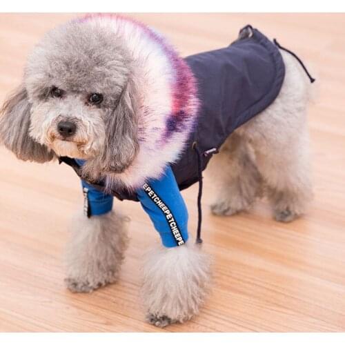 Winter Dog Clothes Luxury Fur Warm Dog Coat Hoodies for Small Medium Dog Windproof Pet Clothing Fleece Lined Puppy Jacket