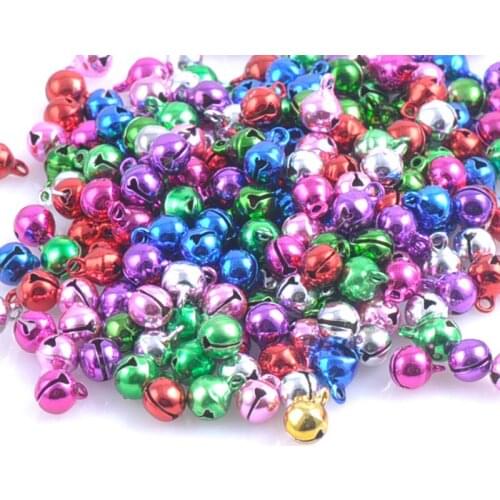 100Pcs 8x6mm Mix Colors Loose Beads copper Jingle Bells Christmas Decoration Gift Wholesale CP0359X