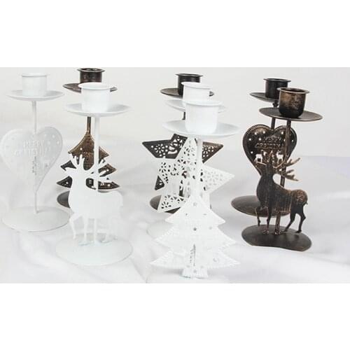 2022 New Year Christmas Creative Candle Holder Decoration Adapted to Christmas Eve Gift Iron Candle Holder