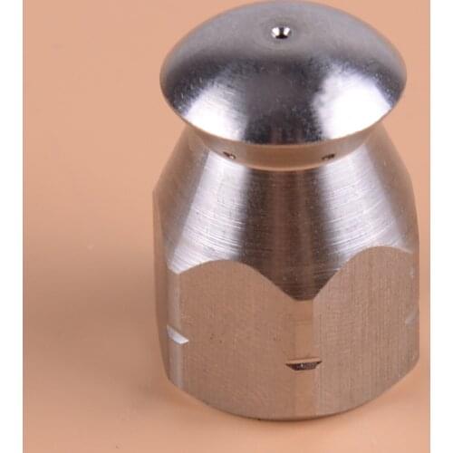 Silver Pressure Washer Drain Sewer Cleaning Pipe Dredge Jetter Rotary Spray Nozzle 1 Forward 6 Rear Jet 1/4"