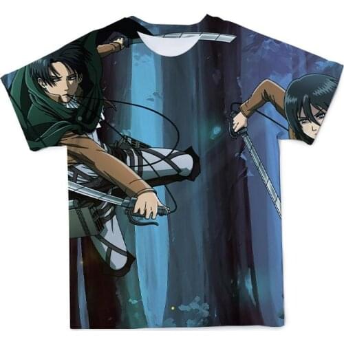 Creative 3d attack on titan anime mens t-shirt Summer comfortable Japanese manga oversiezed t-shirts for boy kids anime top