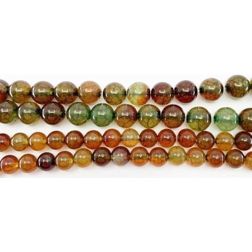 1Strand Natural Stone Green Dragon Vein Agates Round Loose Spacer Beads For Jewelry Making DIY Necklace Bracelet 6/8/10mm
