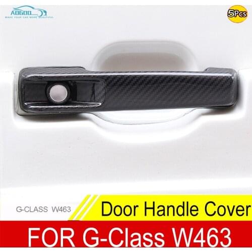 Door Handles Cover For G-Class W463 G65 G55 G63 G500 G550 G350 Carbon Fiber Pattern Benz Styling Car Accessories 5Pcs