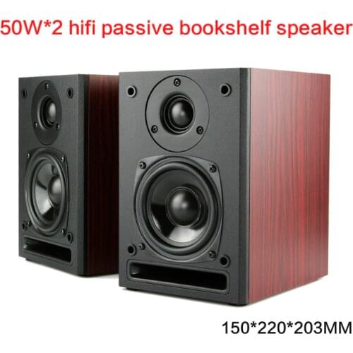 50W*2 High-power Audio Speaker D42 Fever Desktop Hifi Passive Bookshelf Speaker TV Surround Front Guide Wall-mounted Speaker