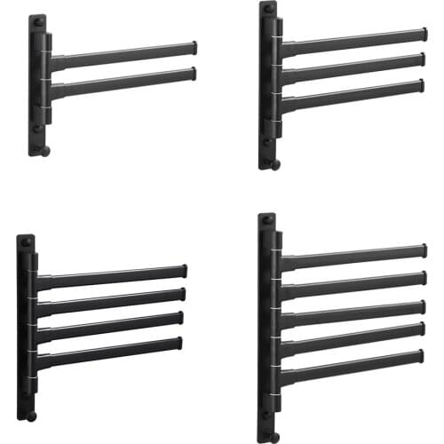 Wall Mount Hand Towel Rack Bar Swing Hanger Multi Arm Home Bathroom Kitchen