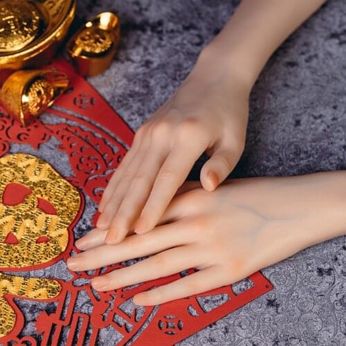 Human Female hand finger Model Nail Drawing Jewelry Display Art Posable Adjustable Artist Practice Liquid Silicone TGDW03