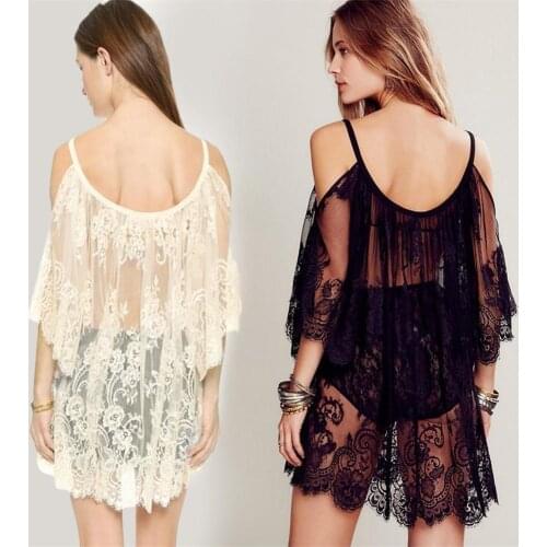 Beach Cover up Swimwear Women Cover ups Lace Beach Dress Tunic Tassel Crochet Bathing Suit Cover ups Pareo de plage Beachwear