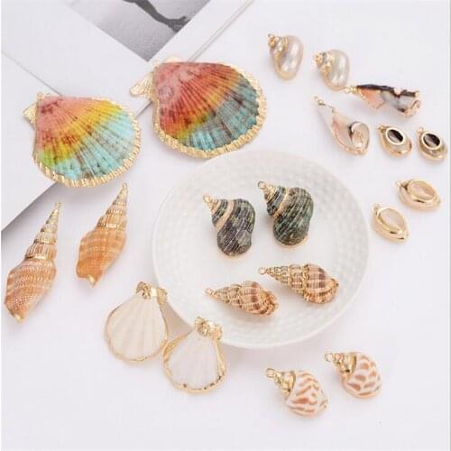 20pcs/lot New Personality Conch Shell Charm Connectors For DIY Fashion Earrings accessories Pendant jewelry making findings
