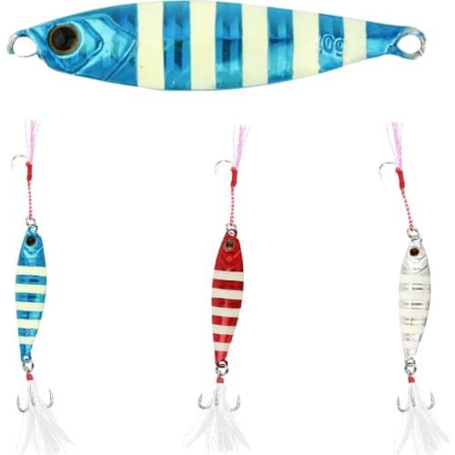 Glow Jigging Fishing Lure 10g/4.5cm 15g/5.2cm 20g/5.7cm 30g/6.6cm 40g/7cm 60g Artificial Hard Bait Small Metal Shore Cast Jigs