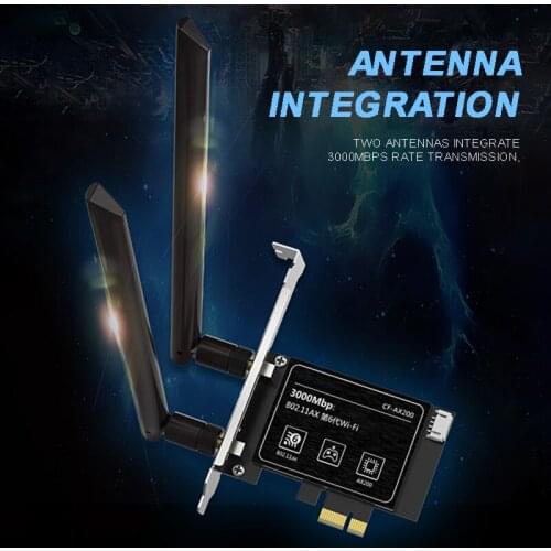 High Speed 3000Mbps Wireless Network Card Dual Band 2.4GHz/5GHz AX200 PCI-E Network Cards For Desktop PC