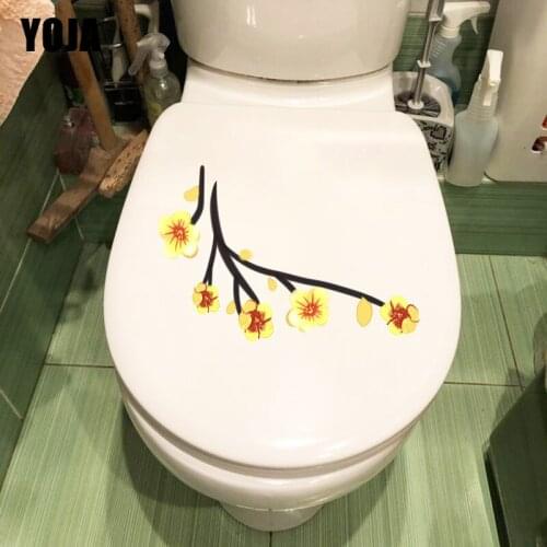 YOJA 22.6*15CM Ancient Plum Blossom Branch WC Toilet Sticker Home Bedroom Wall Decor T1-0619