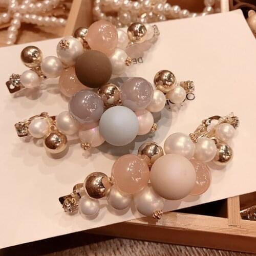 New Pearl Hairpins Sweet Grils Imitation Korean Fashion Clips Rhinestone Barrettes Headwear Princess Hair Accessories Gift