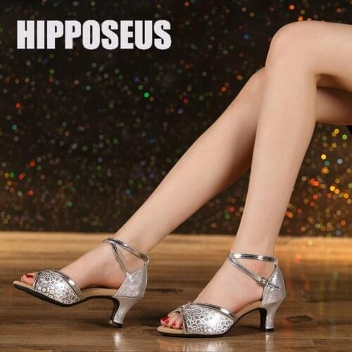 New Dance Shoes Professional for Women Ladies Girls Ballroom Tango/Latin/Jazz 3.5/5.5CM Heels Silver/Red/Gold Indoor Outdoor