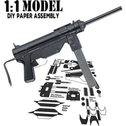1:1 M3 Toy Gun Model Paper Assembled Educational Toy Building Construction Toys Card Model Building Sets