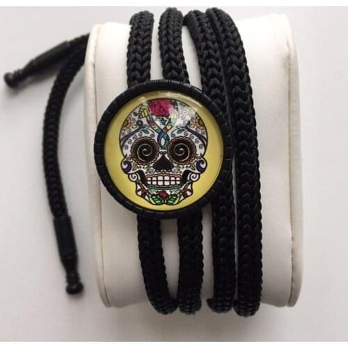 1pcs Drop Shipping Fashion Skull unicorn bolo tie Beautiful User Musical Pattern Neckties metal ties lot wholesale for Men