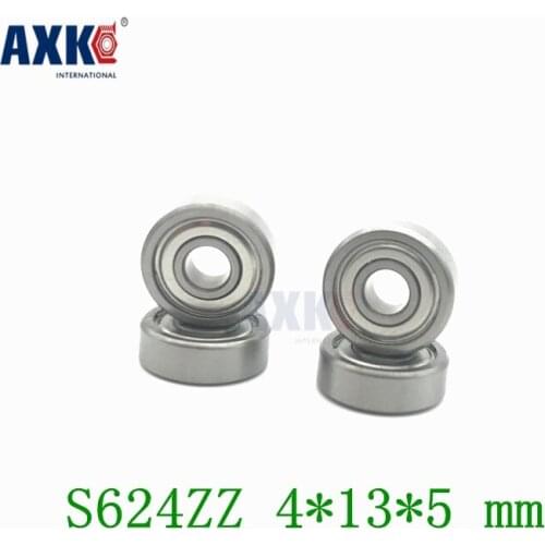 Axk 10pcs Free Shipping Sus440c Environmental Corrosion Resistant Stainless Steel Deep Groove Ball Bearings S624zz 4*13*5 Mm