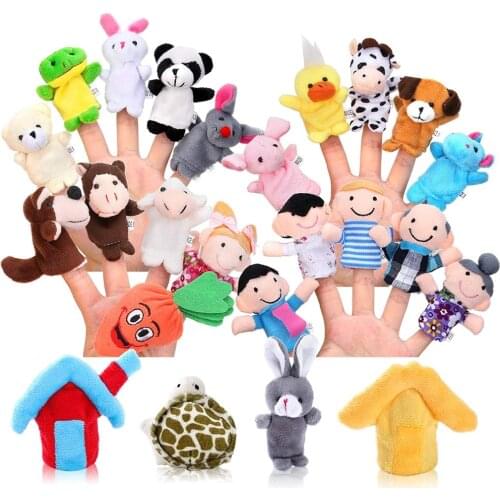 24pcs/Set Animal Finger Puppets Kids Cartoon Plush Telling Educational Hand Puppets Toy Hand Finger Puppets Animal Toys #40