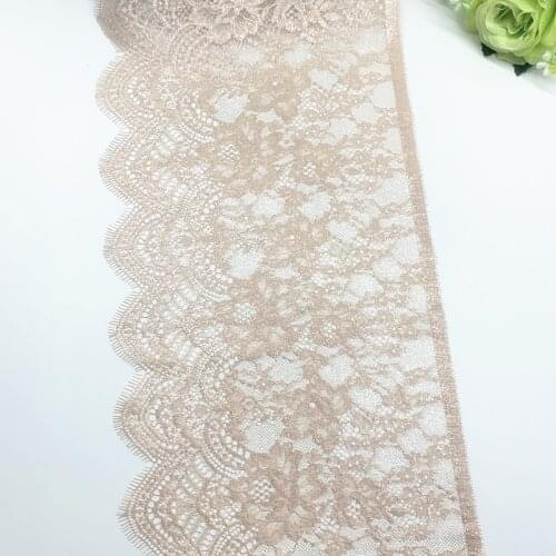 3y/lot Width 24.50cm Eyelash Lace Trim Beige With Foil Shimmer For Clothing Accessory Dress Sewing Applique Costume Lace Fabric