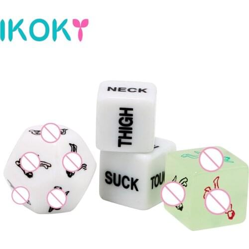 IKOKY 4 Pieces/set 12 Sides Sex Dice Crap Humour Gambling Funny Erotic Toys Adult Games Sex Toys for Couple