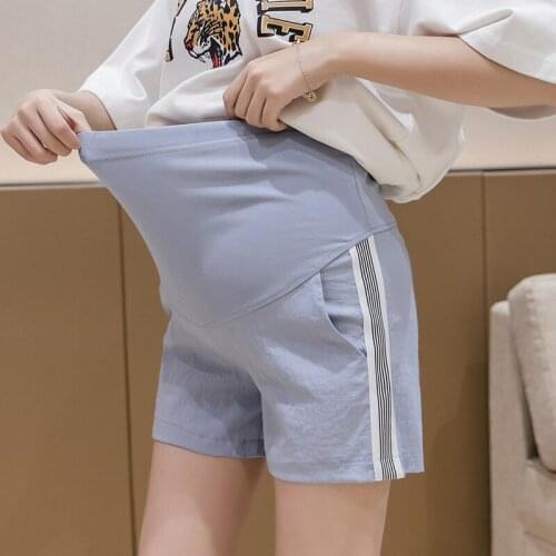 95789# Maternity Leisure Pants Summer Fashion Shorts Support Abdomen Elastic Pregnant Women Shorts Belly Support Pants