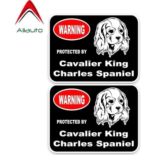 Aliauto 2 X Funny Car Sticker Cavalier King Charles Spaniel Guard Dog Waterproof Reflective Creative Decal Accessories,15cm*11cm
