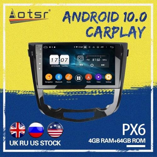 AOTSR PX6 For Nissan X-Trail xtrail X T 2014-2018 4+64GB 2 DIN Android 10.0 Car GPS Navigation Car radio mulitmedia player